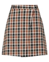 Nora Barth Woman Mini Skirt Brown Size 8 Polyester, Elastane In Brown