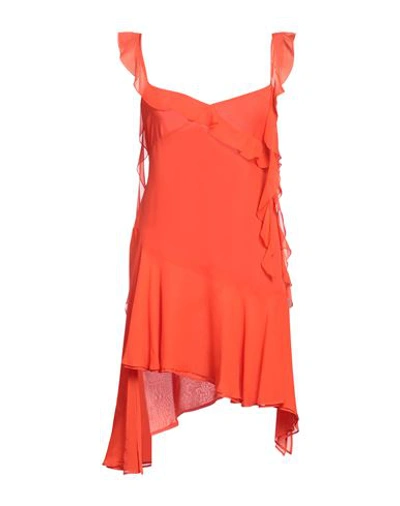 The Andamane Woman Mini Dress Orange Size 6 Silk