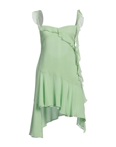 The Andamane Woman Mini Dress Light Green Size 6 Silk