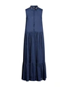 Maliparmi Malìparmi Woman Maxi Dress Navy Blue Size 6 Linen