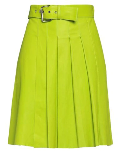 Jitrois Woman Mini Skirt Light Green Size 10 Lambskin