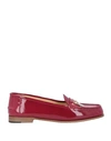 A.testoni A. Testoni Woman Loafers Red Size 8.5 Soft Leather