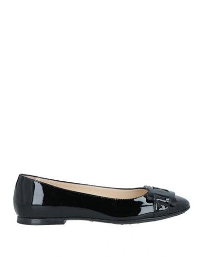 Tod's Woman Ballet Flats Black Size 7 Soft Leather