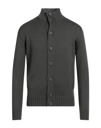 Filippo De Laurentiis Man Cardigan Military Green Size 36 Merino Wool In Green