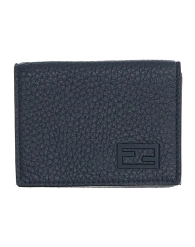 Fendi Man Wallet Midnight Blue Size - Soft Leather
