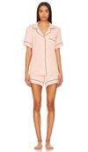 Eberjey Gisele Shortie Pajama Set In Light Pink