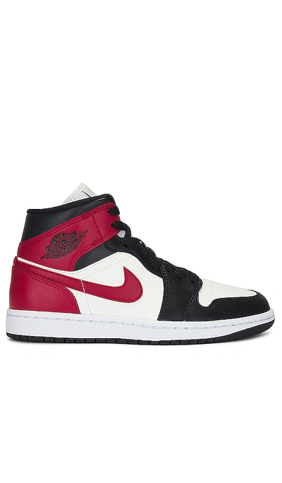 Jordan Air  1 Mid Sneakers In Red/black/white