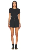 Lunya Soft Modal Rib Tee Short Set In Immersed Black