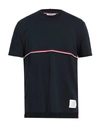 Thom Browne Jersey Cotton Short Sleeve Pocket Tee In Navy Blue