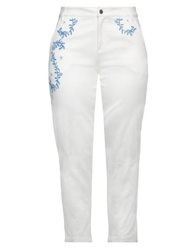 Max & Co . Woman Jeans White Size 2 Cotton, Elastane, Polyester