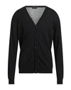 Roberto Collina Man Cardigan Black Size 46 Cotton