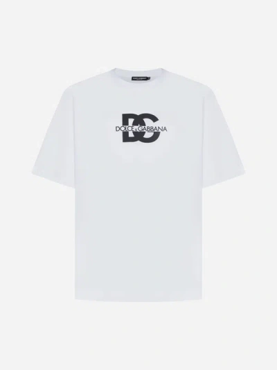 Dolce & Gabbana Dg Logo Print T-shirt In Optic White