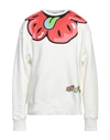 Kenzo Man Sweatshirt Off White Size L Cotton, Elastane