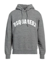 Dsquared2 Logo Printed Drawstring Hoodie In Grey