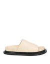 Jil Sander Woman Sandals Beige Size 11 Soft Leather