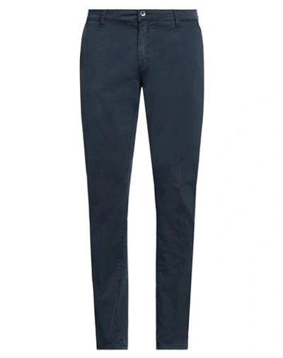 Pharley - New York Man Pants Navy Blue Size 34 Cotton, Elastane