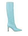 Liu •jo Leonie Hanne X  Woman Boot Turquoise Size 8 Soft Leather In Blue