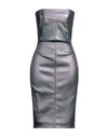 Rick Owens Woman Mini Dress Lead Size 6 Lambskin, Cotton, Lycra, Polyamide, Elastane In Green