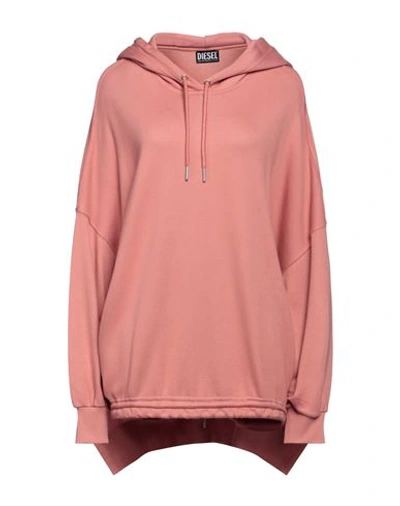 Diesel Woman Sweatshirt Salmon Pink Size M Viscose, Cotton