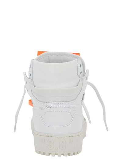 Off-white '3.0 Off Court' White Low Top Sneakers With Zip Tie Tag In Leather And Cotton Woman