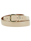 SEMICOUTURE 'GEA' LIGHT BEIGE BELT WITH ENGRAVED LOGO IN LEATHER WOMAN