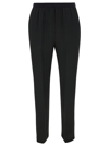 SEMICOUTURE 'PHILIPPA' BLACK PANTS WITH ELASTIC WAISTBAND IN ACETATE BLEND WOMAN