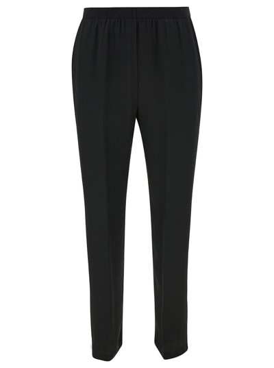 Semicouture Philippa Envers Satin Tapered Trousers In Black