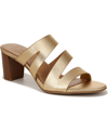 Naturalizer Beaming Block Heel Slide Sandal In Dark Gold Faux Leather