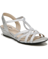 Lifestride Yaya Womens Strappy Slingback Dress Sandals In Silver
