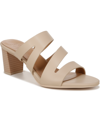 Naturalizer Beaming Block Heel Slide Sandal In Coastal Tan Faux Leather