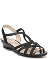 Lifestride Womens Slingback Strappy Wedge Sandals In Black