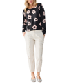 Sanctuary All Day Long Sweater In Rose Smoke Flower Pop