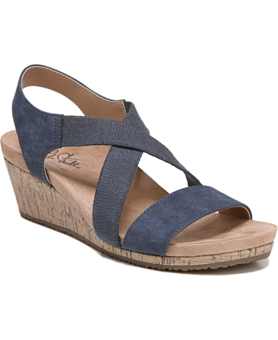 Lifestride Mexico Wedge Sandals In Navy