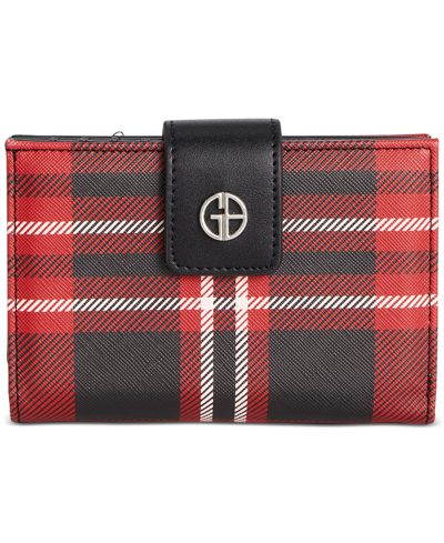 Giani Bernini Vertical Plaid Framed Indexer, Created For Macy's In Red Plaid