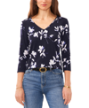 VINCE CAMUTO WOMEN'S PRINTED V-NECK 3/4-SLEEVE TOP