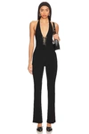 Superdown Dela Lace Up Jumpsuit In Black