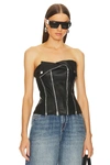 Superdown X Bridget Dani Faux Leather Corset In Black