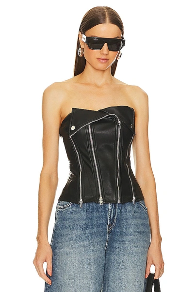 Superdown X Bridget Dani Faux Leather Corset In Black