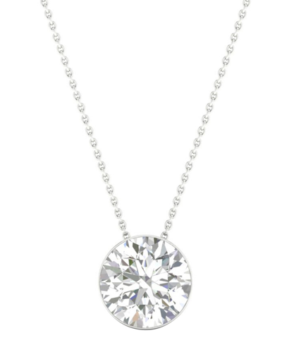 Macy's Diamond Solitaire Pendant Necklace (1 Ct. T.w.) In 14k White Gold, 16" + 2" Extender