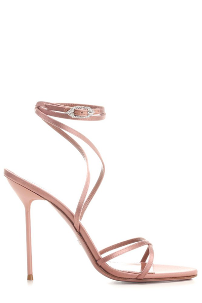 Paris Texas Liz Crossover Strap High Stiletto Heel Sandals In Pink