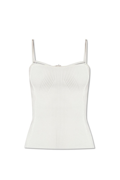 Jacquemus Ribbed Singlet Top In White