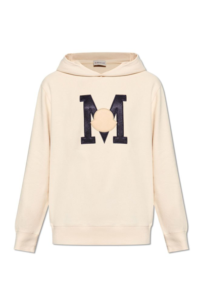 Moncler Logo Embroidered Long In Beige