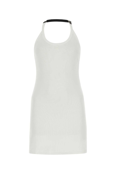Courrèges Holistic Buckle 90's Logo-patch Minidress In Heritage_white