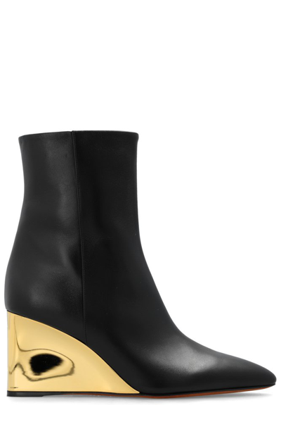 Chloé Rebecca Wedge Boots In Black