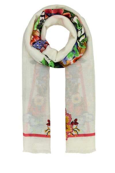 Etro Floral Printed Scarf In White