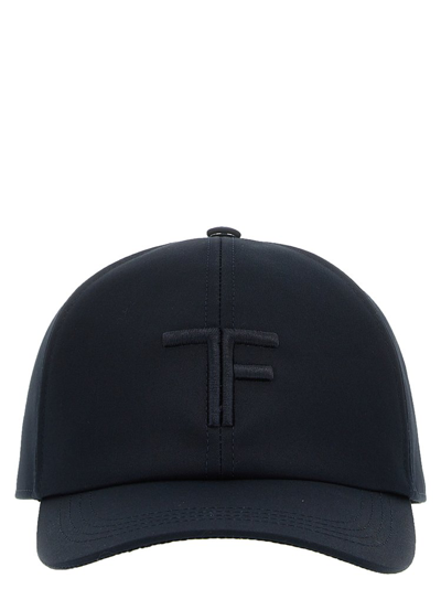 Tom Ford Logo Hat In Blu