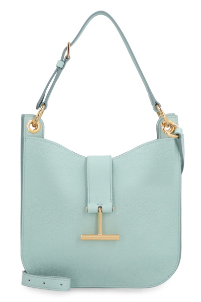 Tom Ford Small Tara Leather Top Handle Bag In Blue