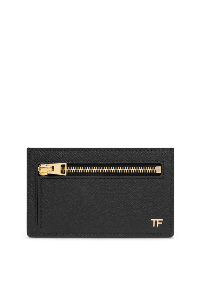 Tom Ford Logo-stamp Leather Cardholder In Black