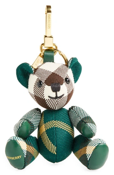 Burberry Thomas Check Bag Charm In Green