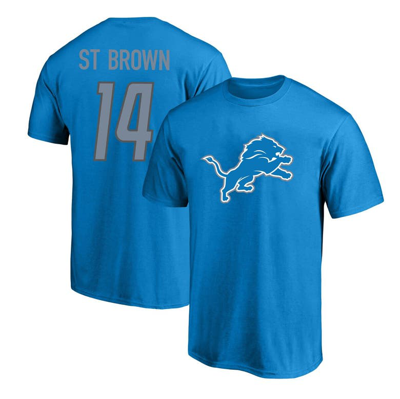 Fanatics Men's  Amon-ra St. Brown Blue Detroit Lions Big And Tall Player Name And Number T-shirt